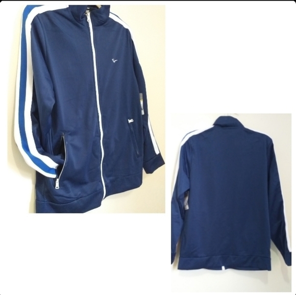 Everlast stripe track jacket Mens S Navy Performance Training  Y2k Sport - Picture 1 of 9